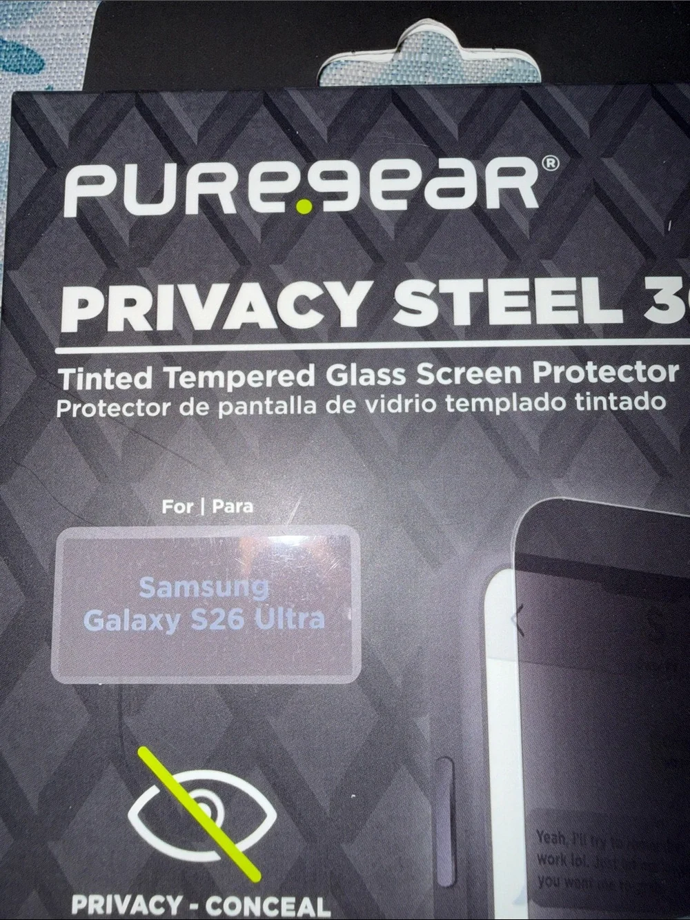 Privacy Steel 360 Tinted Tempered Glass Screen Protector - Black